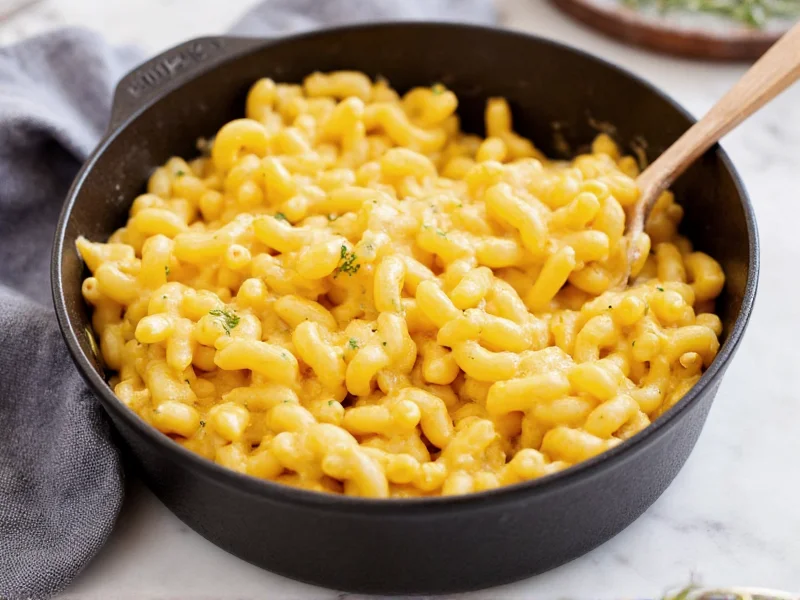 Creamy stovetop mac and cheese in cast iron
