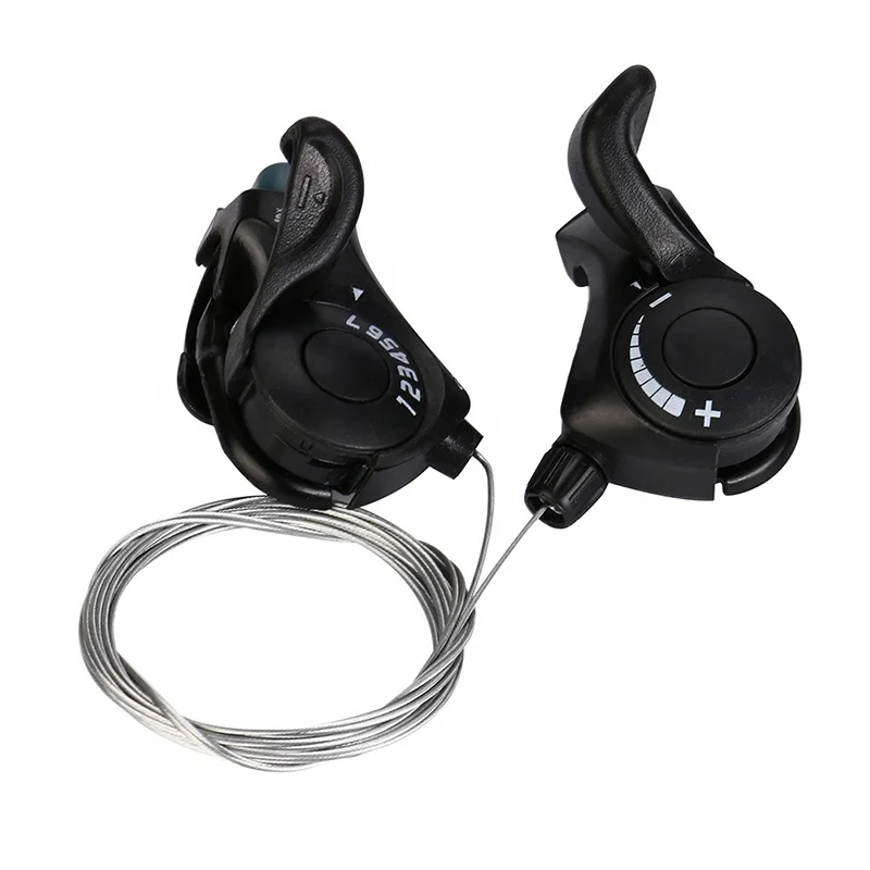 

Front and rear bicycle derailleur set mtb road adjustable cycle gear bike shifter 7 speed cycling thumb shifters 3x7 speed, Black(as shown in the picture)