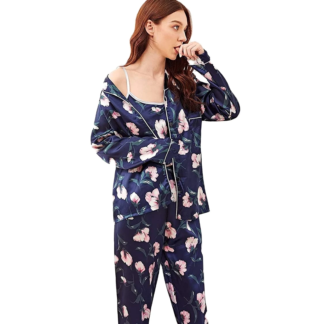 

new products 2022 unique 7 piece set women silk sleepwear pajama set / ladies pajamas and sleepwear