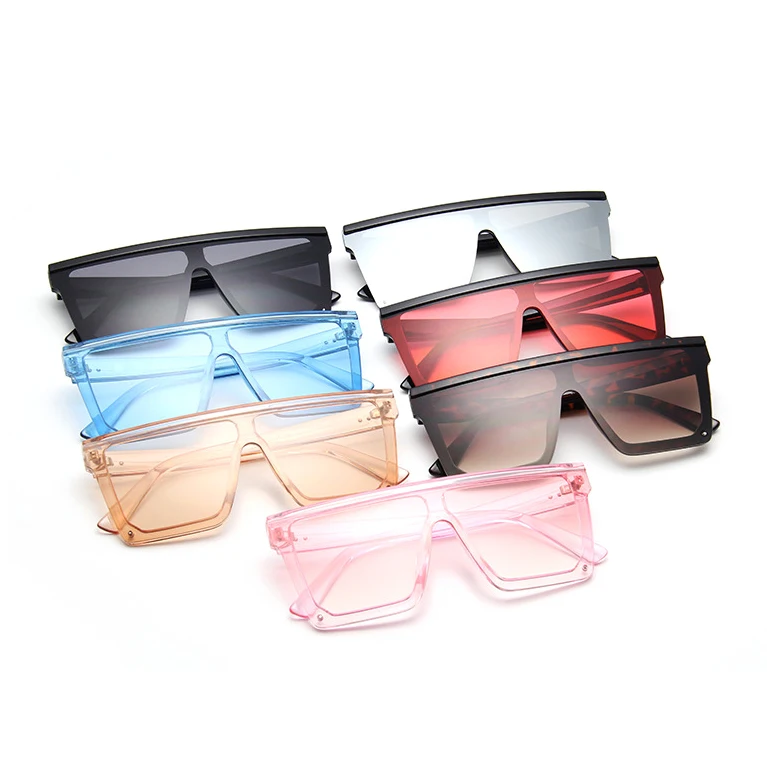 

Oversized Shield Sunglasses Woman 2022 Fashion Luxury Shades UV400 Vintage Flat Top Rectangular Futuristic Sunglasses