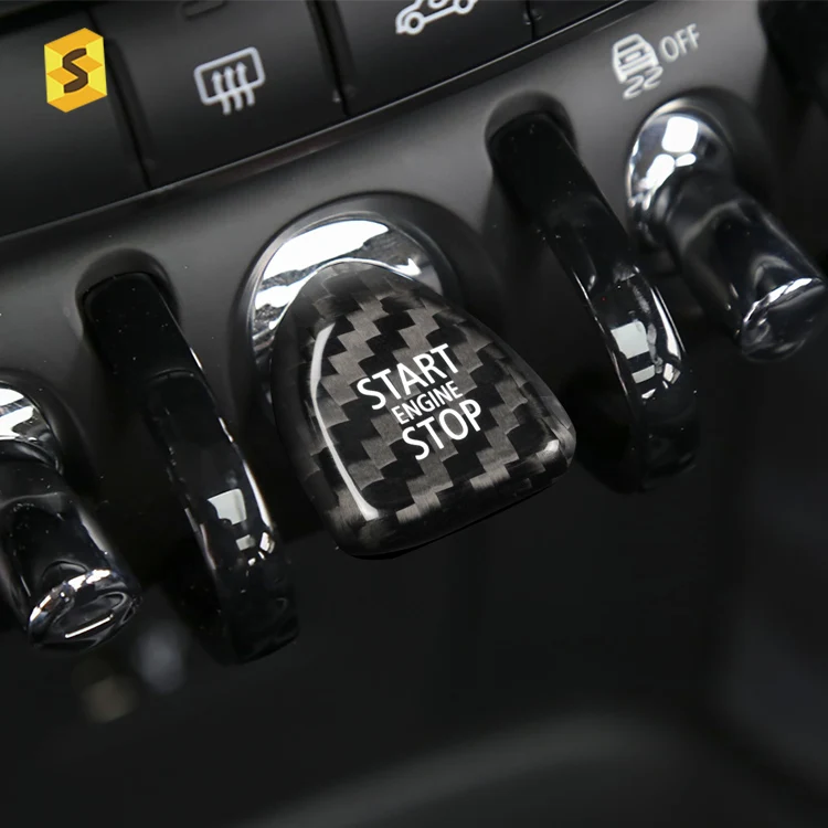 

ES N-MINI-206 Car Interior Accessories Stickers Trim Push Start Cover F56 F55 Engine Start Stop Button MINI F Series