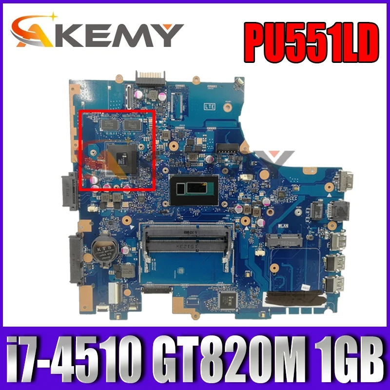 

PU551LD Motherboard i7-4510 CPU GT820M 1GB For ASUS PRO551L PU551LD PU551LA PU551L P551L Laptop Mainboard REV2.0 Test 100% OK