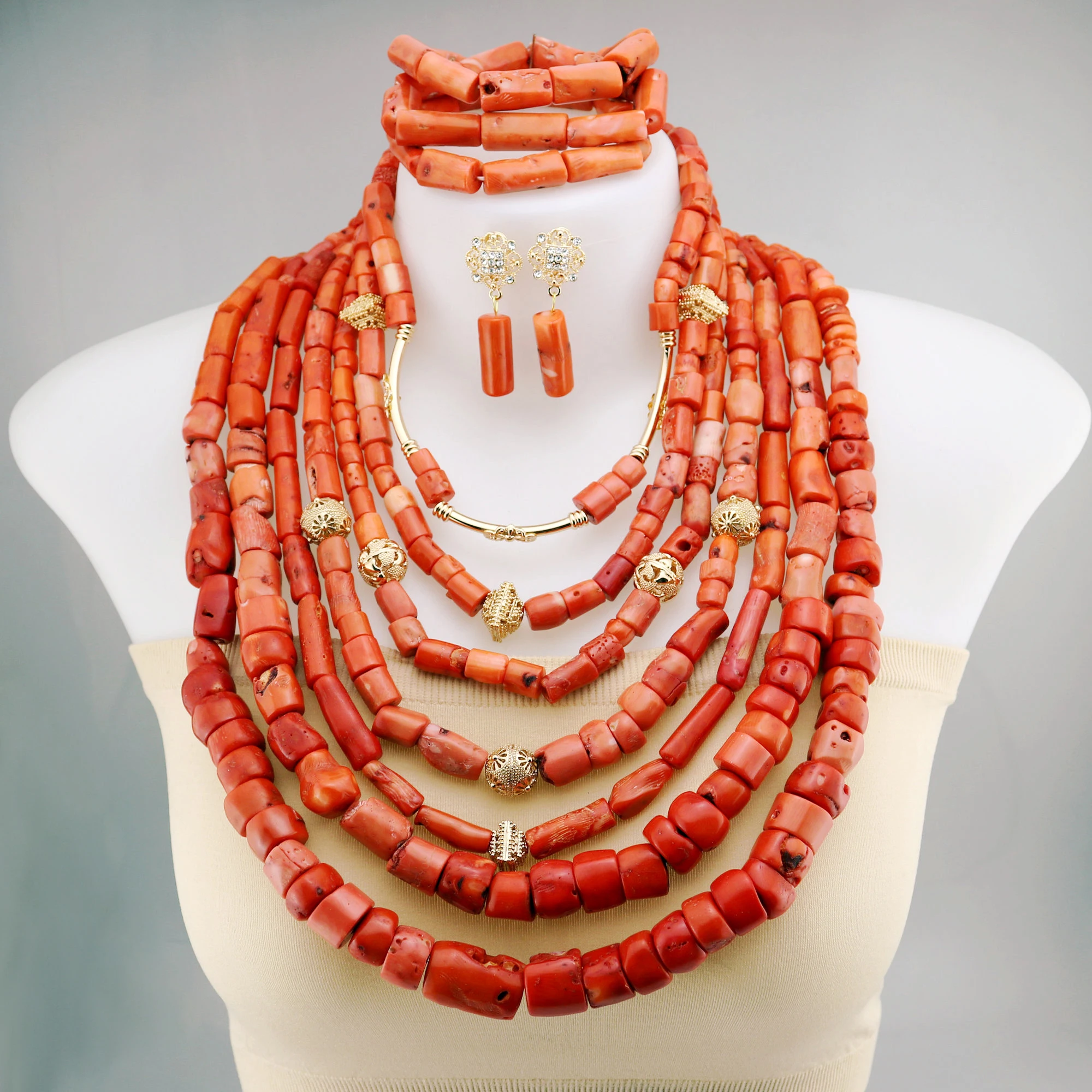 

Nigerian popular bridal african wedding coral beads jewelry set fashion necklace jewelry set for women, Pink,blue,silver ,grey,purple