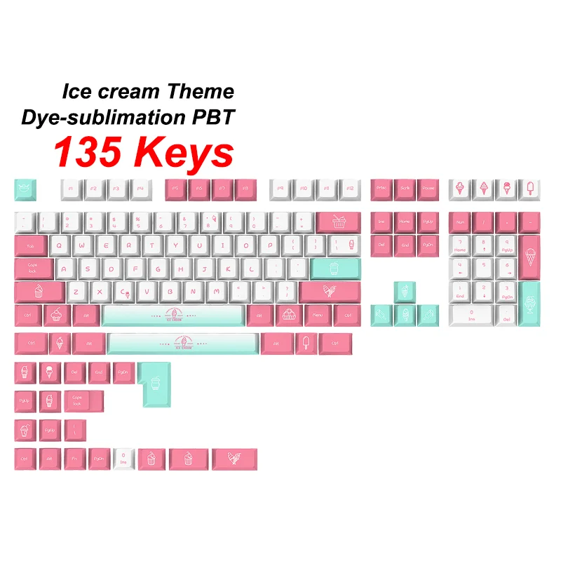 

Factory Hot Sale 135 Keys Custom deutsch Keycaps Diy Colors PBT Keycaps For 68/87/104keys Mechanical Keyboard Gmk Keycaps