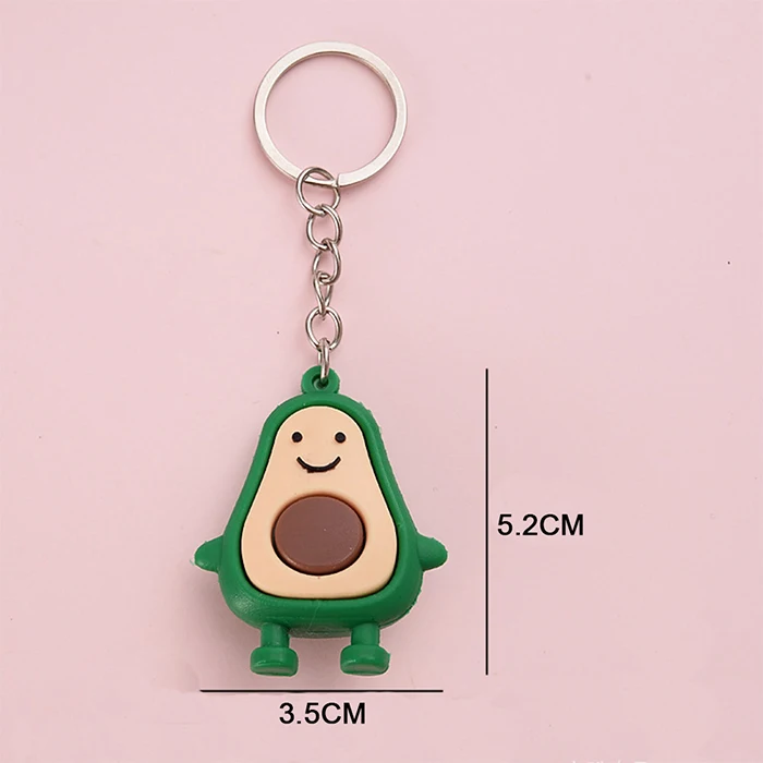 3D Rubber Avocado Keychain Key Chain Ring For Girl Keyring Lovers Gift Jewelr/ 