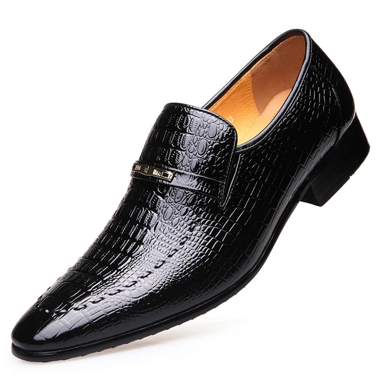 

New Crocodile Pattern Men's Leather Shoes Large Size 48 Low-Top Men's Casual Single Shoes Embossed Leather Shoes