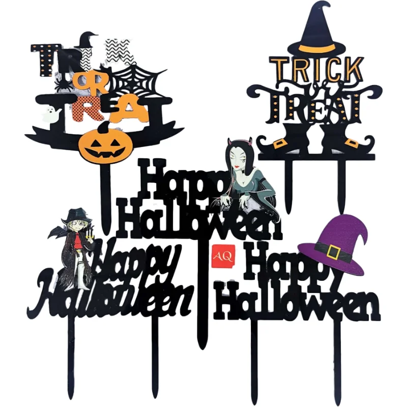 

2020 New Halloween Trick or Treat Acrylic Cake Topper Halloween Decoration