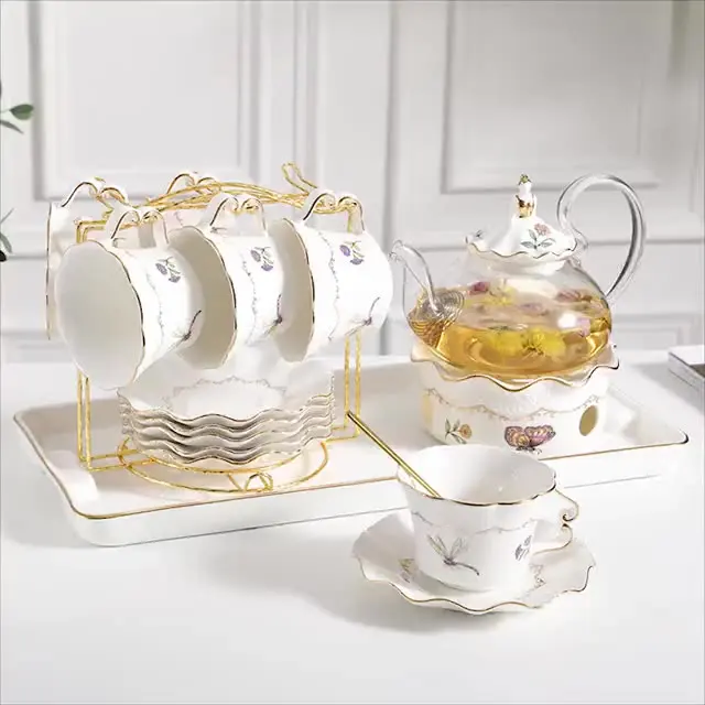 

Newell China Ceremony Luxury Gift Box Vintage Afternoon Teapot and Cup Sets Ceramic Porcelain Tea Set with Teapot