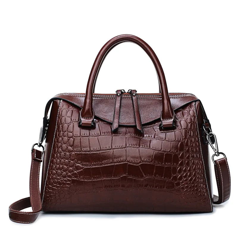 

Crocodile Luxury Fashion Genuine Leather Shoulder Messenger Bags 2021 New Large Capacity Casual Totes Women Purse and Handbags
