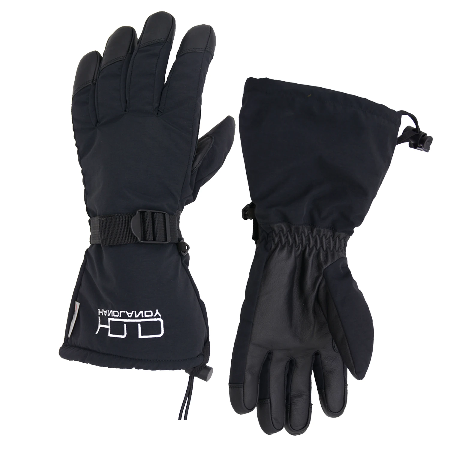 

Black full grain cowhide leather snow outdoor water repellent gloves warming waterproof winter gloves