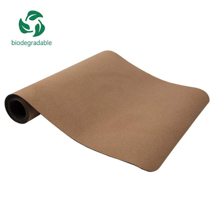 

Wholesale Non Toxic Professional Fitness pilates multifunctional non slip custom Biodegradable thick design Cork TPE Yoga Mat, Cork color