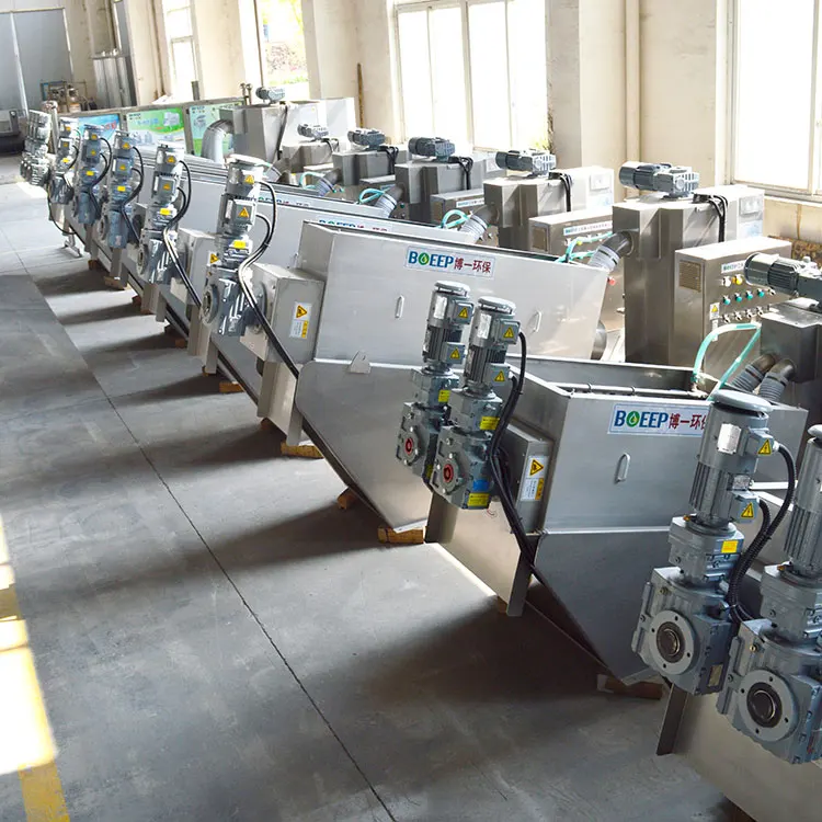 
high japanese quality volute type stacked screw snail press filter sludge dewatering machine for mechanical wastewater treatment 