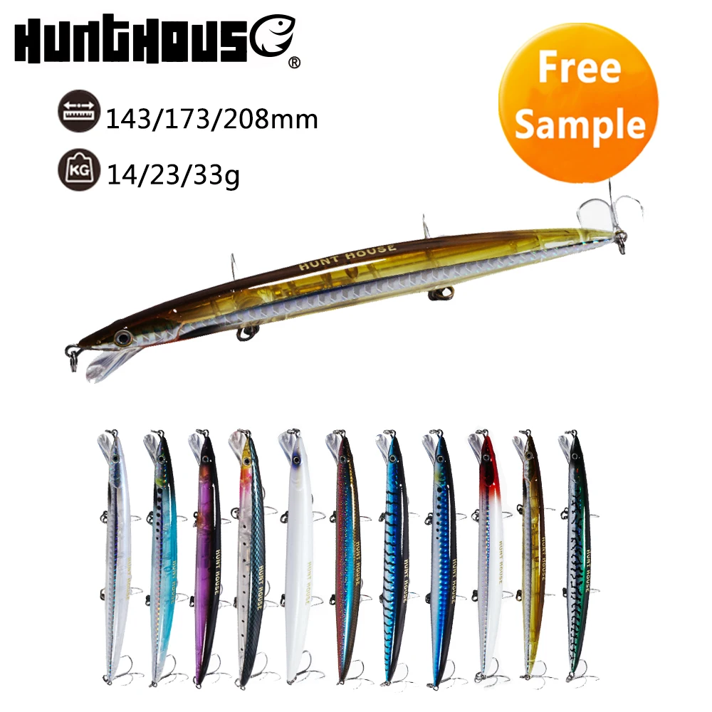 

Hunt house wholesale saltwater ABS plastic floating minnow baits fishing lure, 11 colors