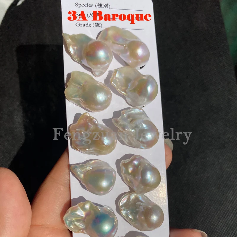 

natural freshwater pearl 15-16mm 3A white pink purple big size fireball shape baroque pearl ready to ship