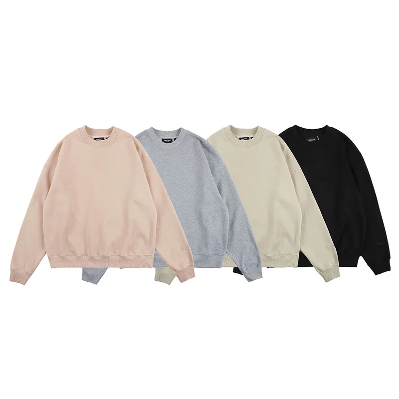 

High Quality Fleece Blank Unisex Hoodie Custom Plain Embroidery Crewneck Sweatshirt Oversized Men Women Pullover Sweatshirt