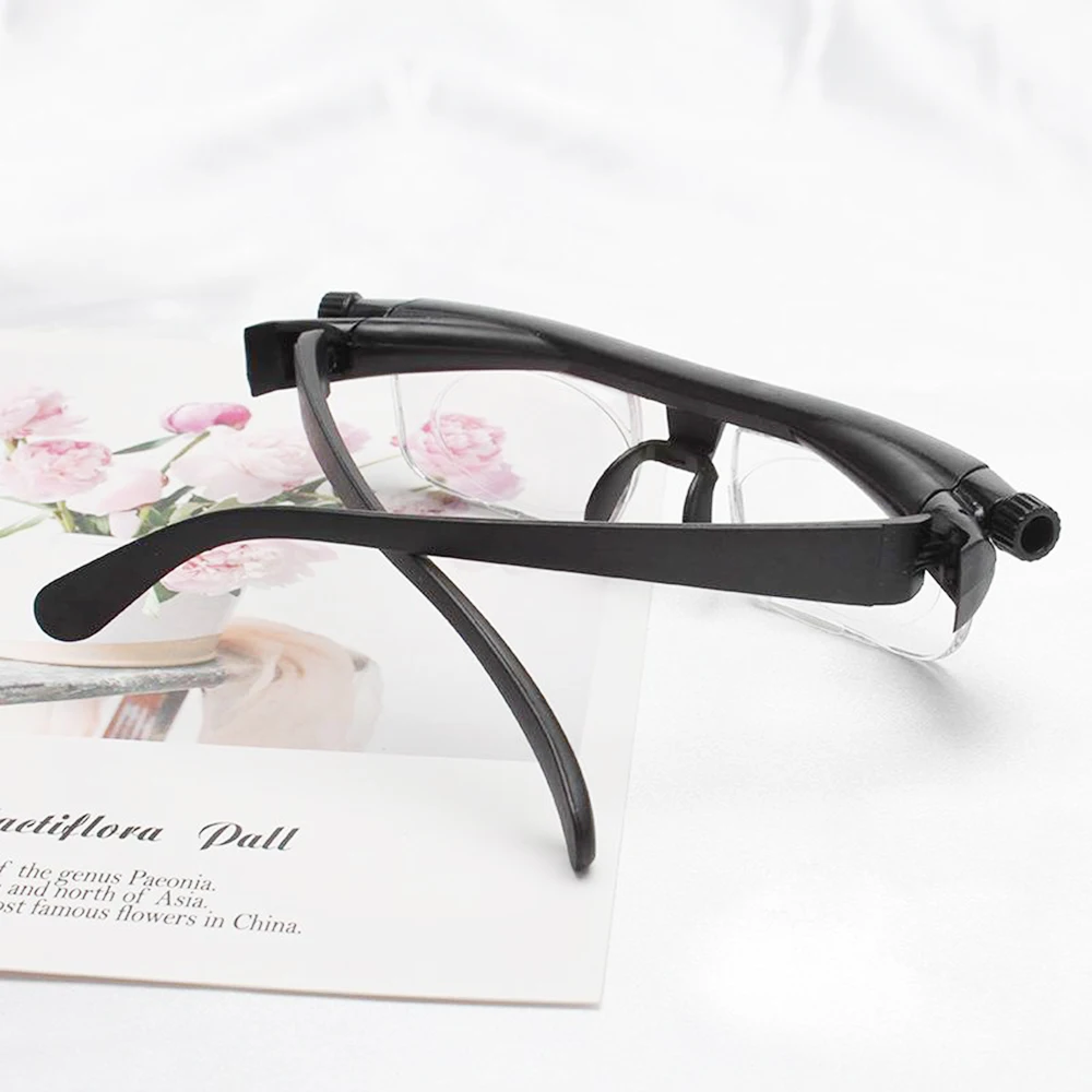 

99yi Adjustable Vision Focus Reading Glasses Myopia Eye Glasses -6D to +3D Variable Lens Binocular Magnifying Porta Oculos, Customizable color