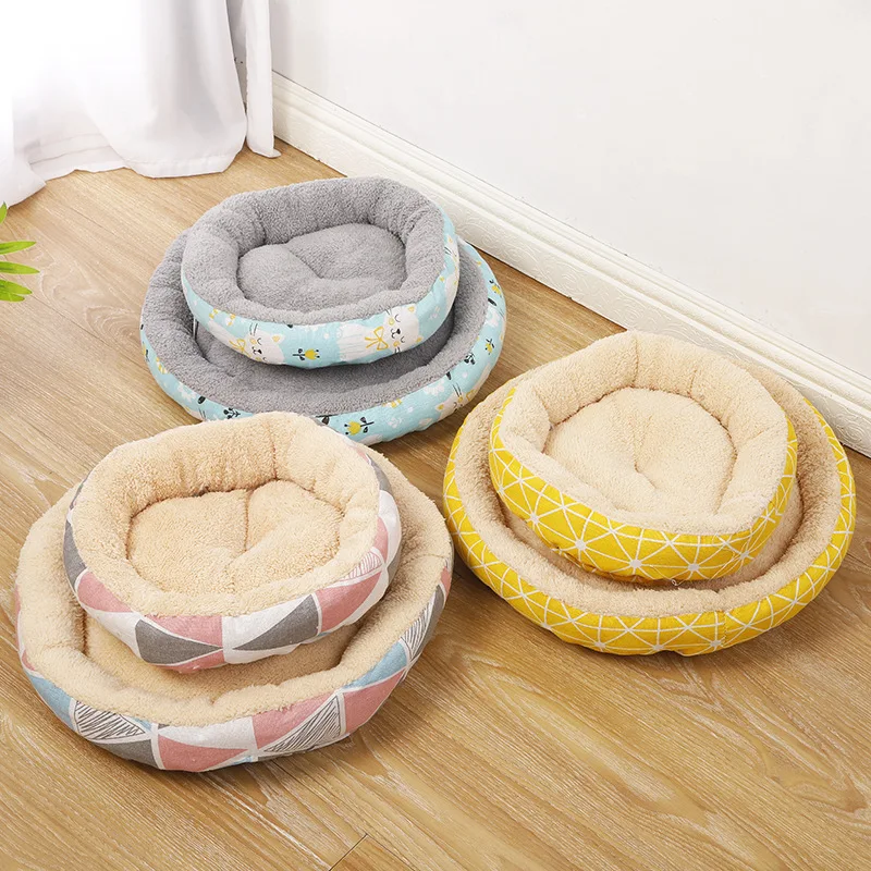 

New fashion multicolor summer mat pet supplies kennel net red canvas round pet kennel Comfortable bed