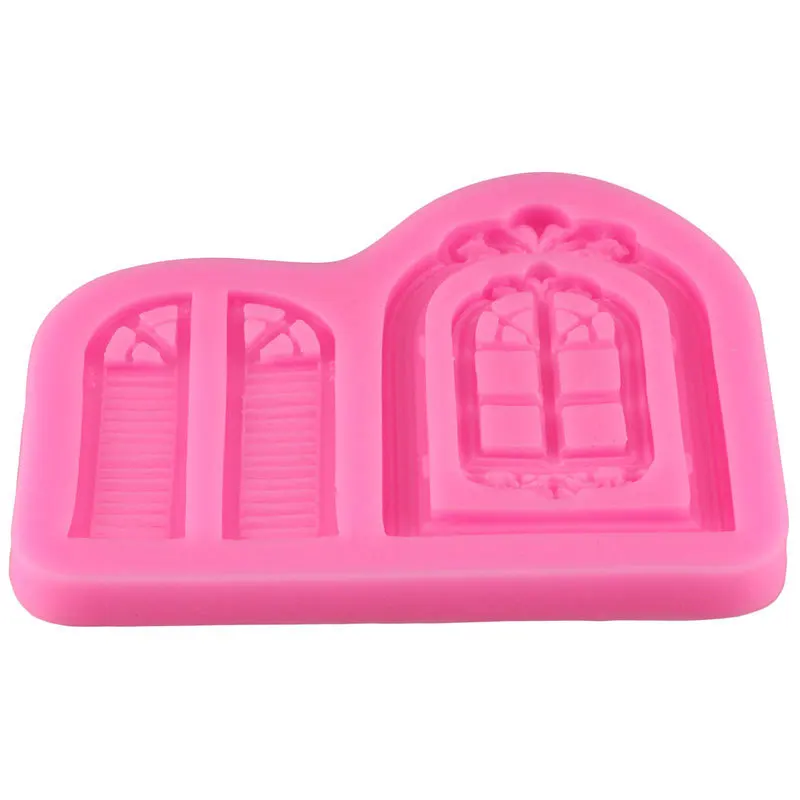

Three-dimensional Door Frame Silicone Mold Fondant Cake Decoration Mold Kitchen Accessories, As photo