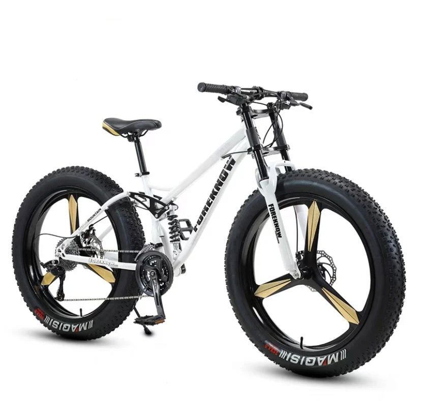 

Best Quality 26 Inch Carbon Steel/Aluminum Alloy Frame Full Suspension Fat Tire Bike for Man, Customized