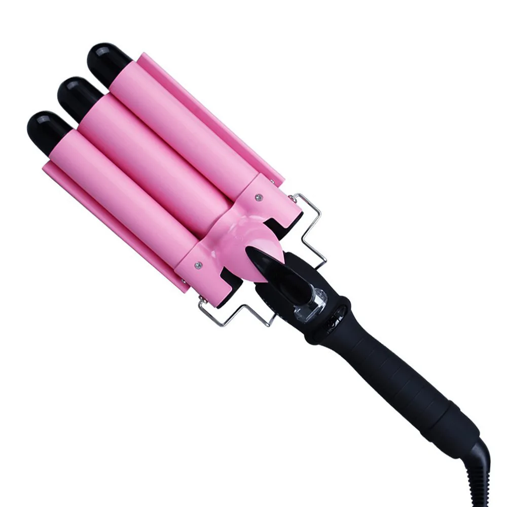 

Three barrel ceramic Ionic big wave curler automatic LCD curling iron with triple barrel hair waver hair curler
