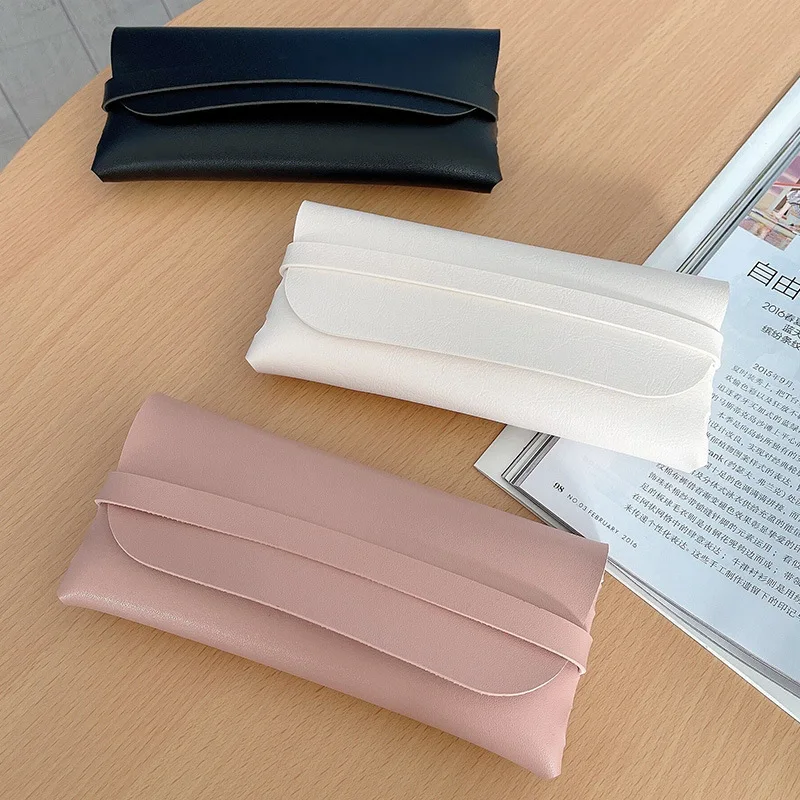 

Lmamba New Fashion Temperament White PVC Glasses Box Portable Soft Bag Sunglasses Packaging Leather Sunglasses Pouch Cases