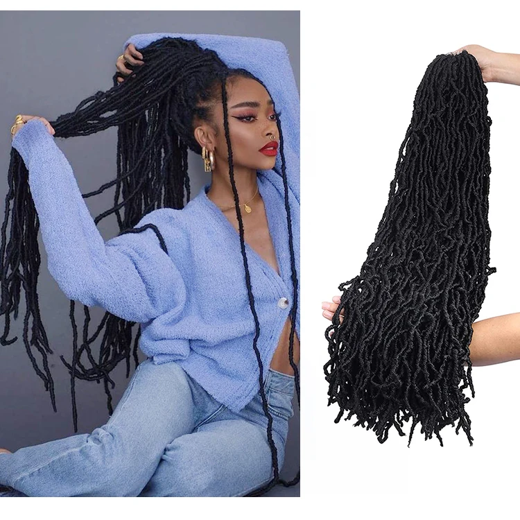 

36 inch Nu faux Locs Crochet Hair Locs Crochet Hair Fiber Curly Faux Locs Dreadlock Synthetic Braiding Hair