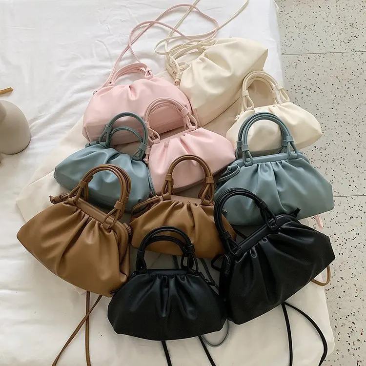 

Fashion Cloud Bag With Shoulder Handle Design Small PU Leather Crossbody Bags For Women Summer Female Elegant Shoulder Handbags, White,khaki,green,black,pink