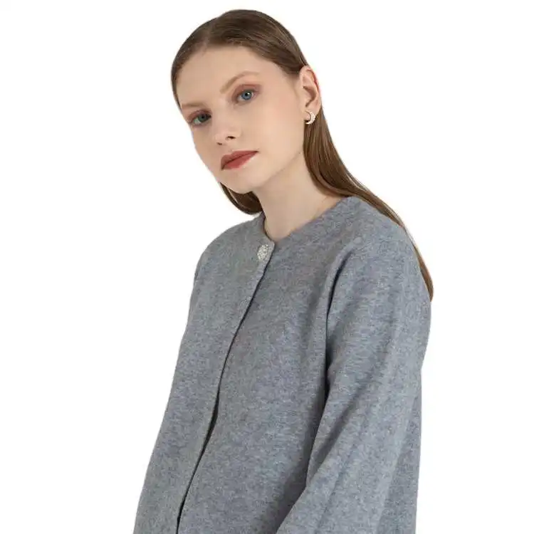 

Style Best Selling Long Sleeve Gray Knitted Casual Jackets Cardigans