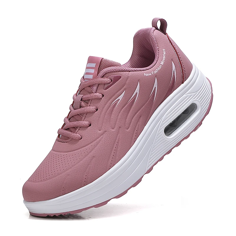 

Latest RUIDENG Zapatos De Mujer Deportivos Para Caminar Leather Upper PU Thick Sole With Air Cushion Shoes For Walk Casual Shoes