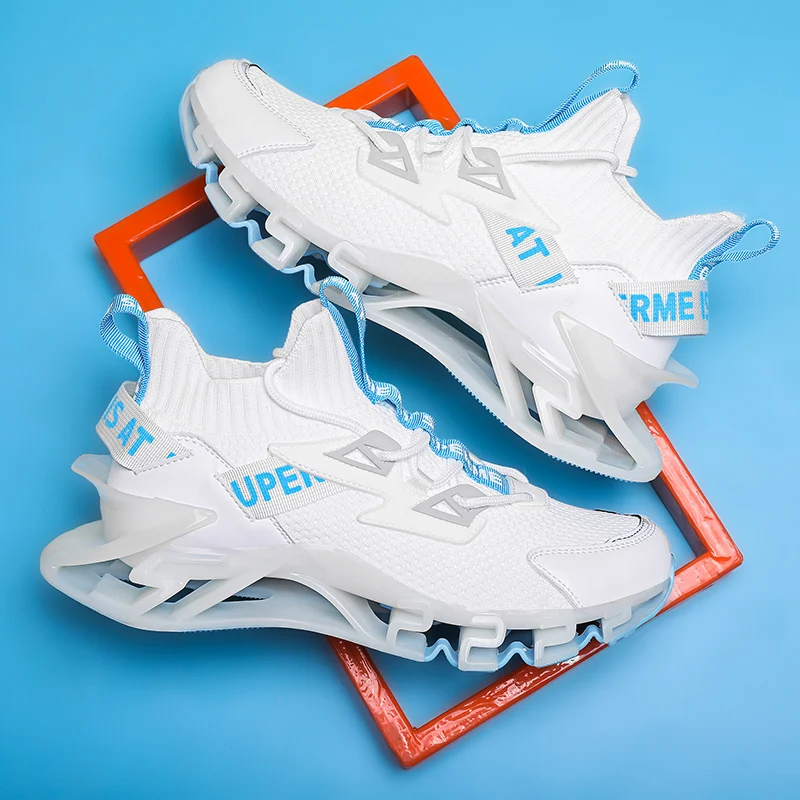 

Custom Men's comfortable mesh blade running shoes lace-up color matching sneakers casual shoes Zapatos Hombre wear-resistant