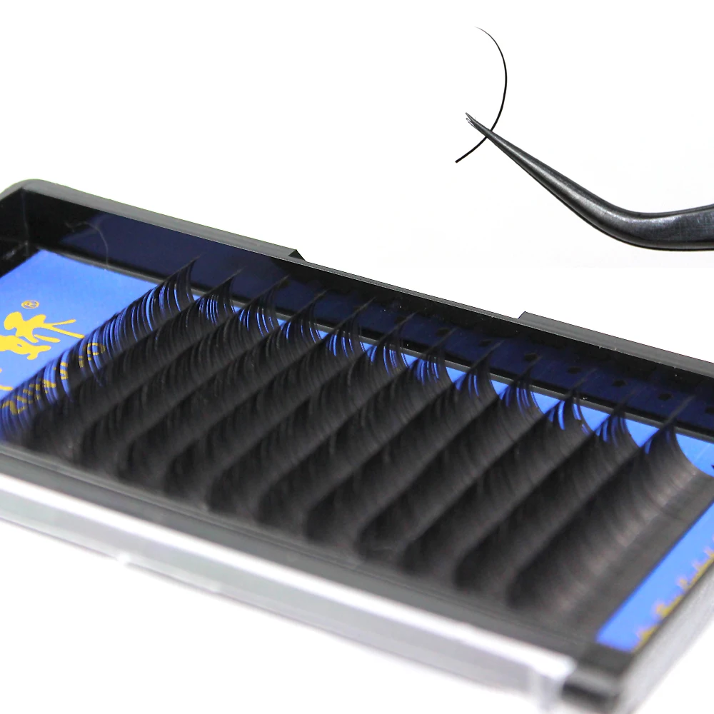 

Wholesale 0.10mm 0.15mm 0.07mm silk custom eyelash extension tray pbt 12 16 rows lash trays, Natural black