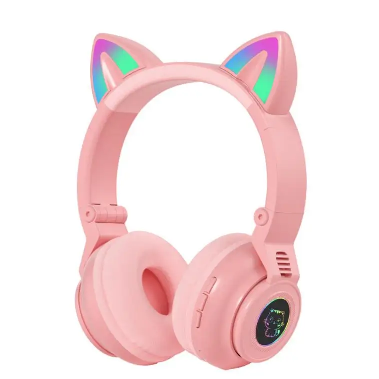 

kinghot New Type gaming mic Sports stereo Wireless smart Headsets 5.0 Super bass sound Cat Ear LED Colorful Earphones