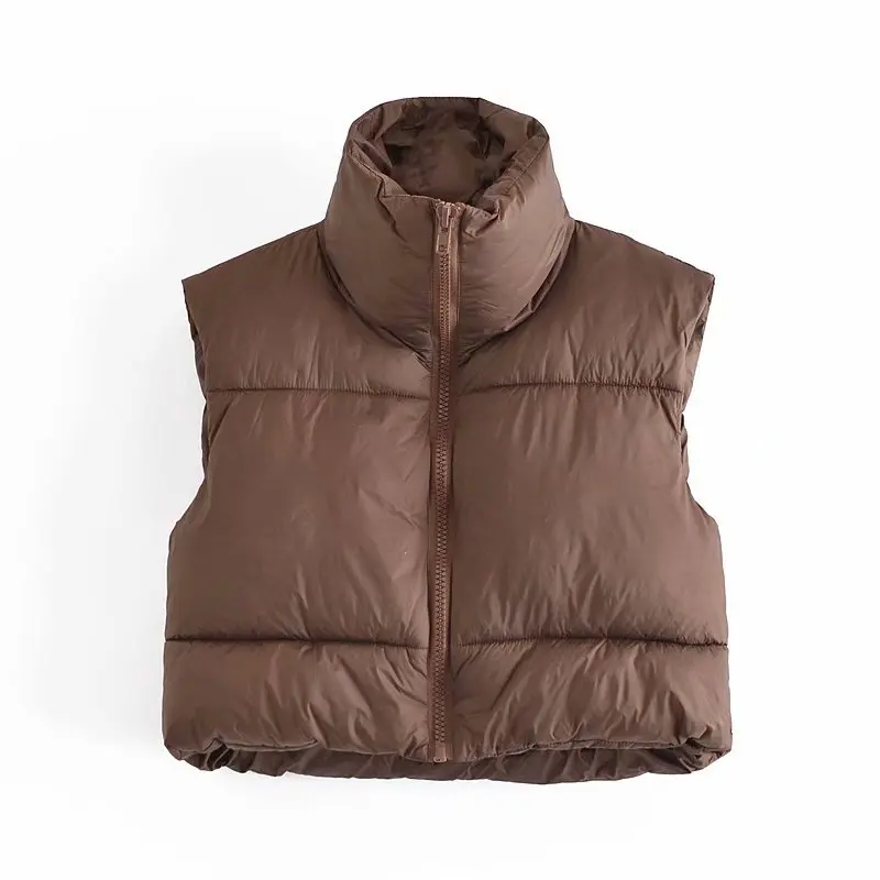 

Women's Winter Crop Vest Lightweight Sleeveless Warm Outerwear Puffer Vest Padded Gilet Crop Jacket