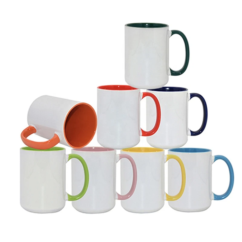 

Amazon Top Seller 15oz blank White Porcelain heat transfer Customized Ceramic Coffee Mug for Sublimation