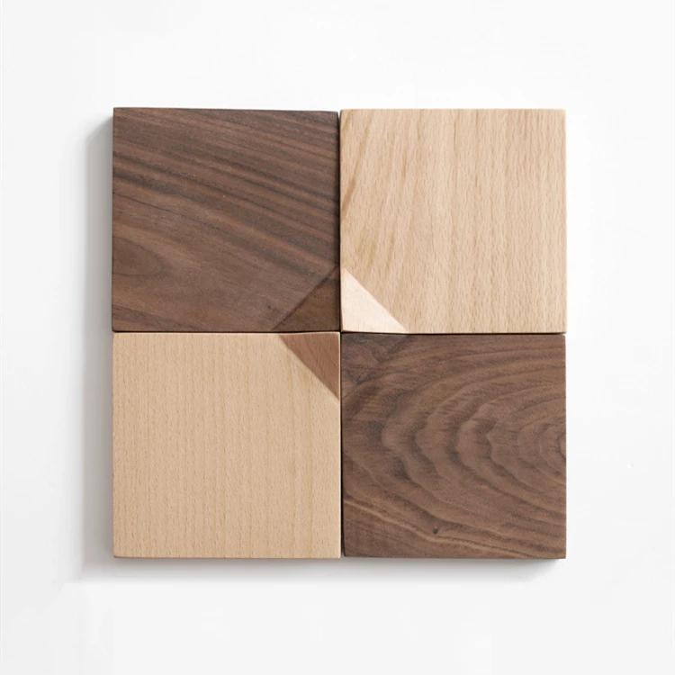 

Wholesale New Design Blank Rectangle Rustic Natural Wood Beech Walnut Coaster, Walnut or beech color