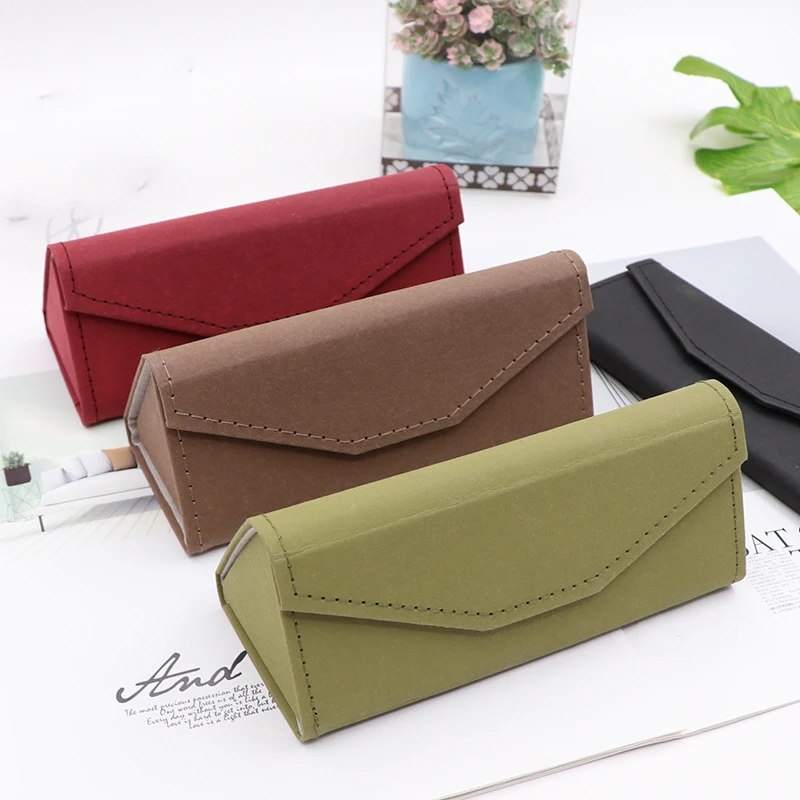 

Hand-folding Glasses Case Custom Logo Sunglasses triangle folding box glasses storage Eyeglasses box