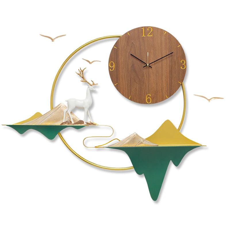 

Acrylic Clock Art Chinese Style Metal Design DIY Wall Hanging Clock For Hotel Decoration