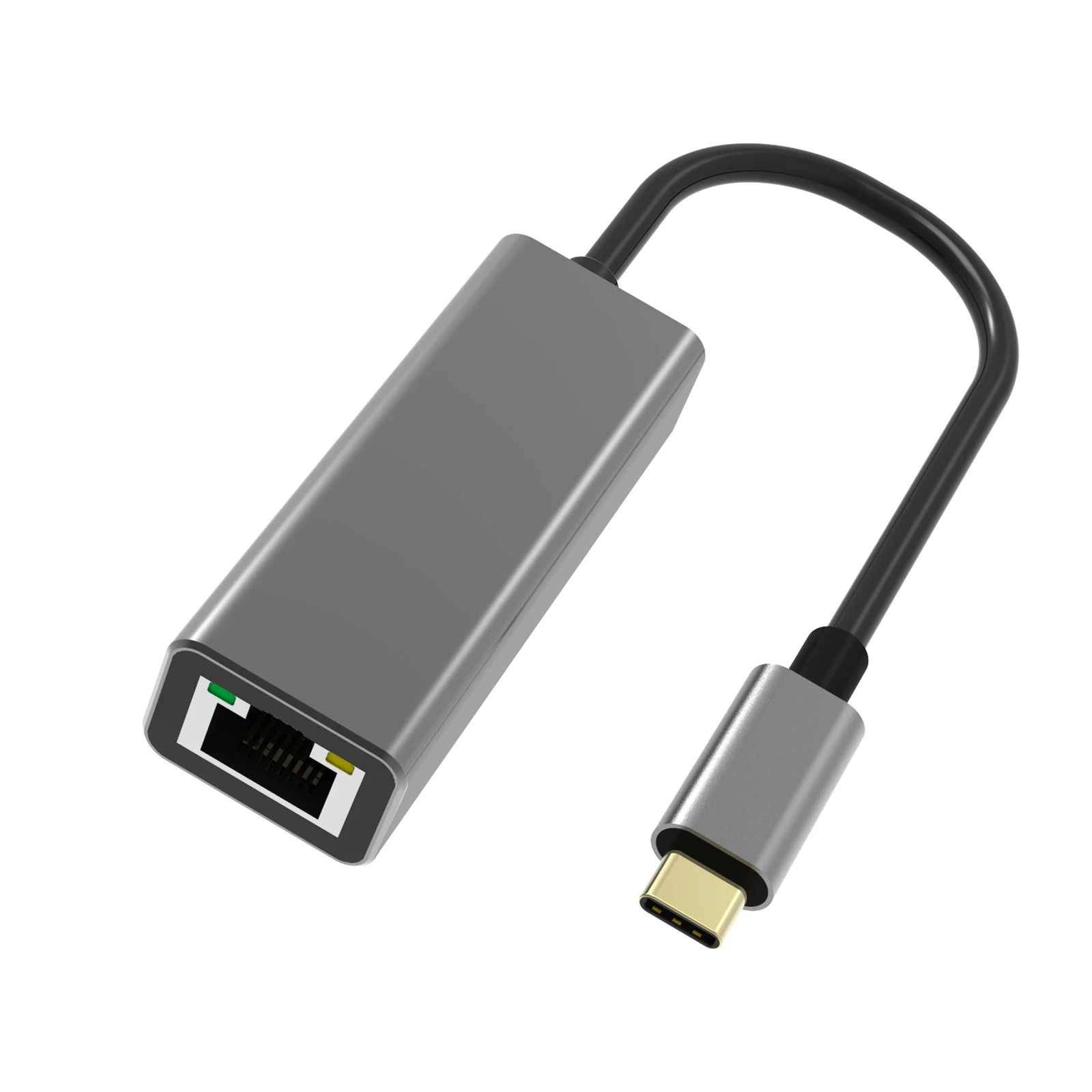

USB C Ethernet Adapter USB Type C to 10/100/1000M RJ45 Lan Adapter For MacBook Pro USB C Network Card Converter Aluminum alloy, Gray