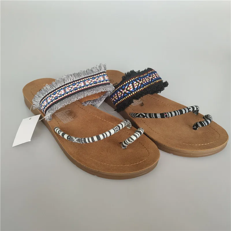 

PDEP hot summer for ladies open-toe beautiful flat bohemia slipper high quality cheap women Slippers sandals, Black,white