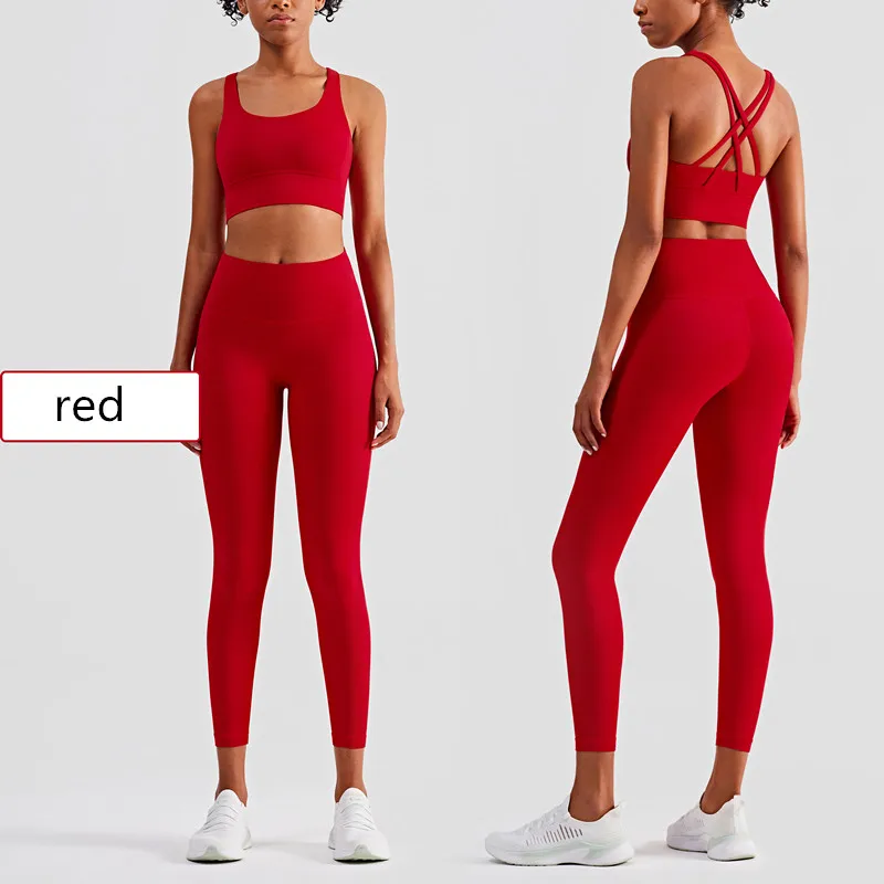 

Ready To Ship Custom Logo Sexy Back Straps Bra And Crothless Leggings Set Suit, Customized colors