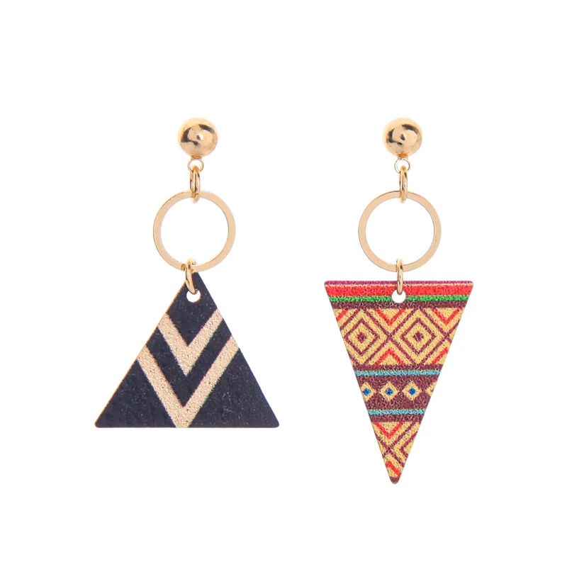 

e02950 Bohemian Style Triangle Pendant Earring Boho Earrings, Gold