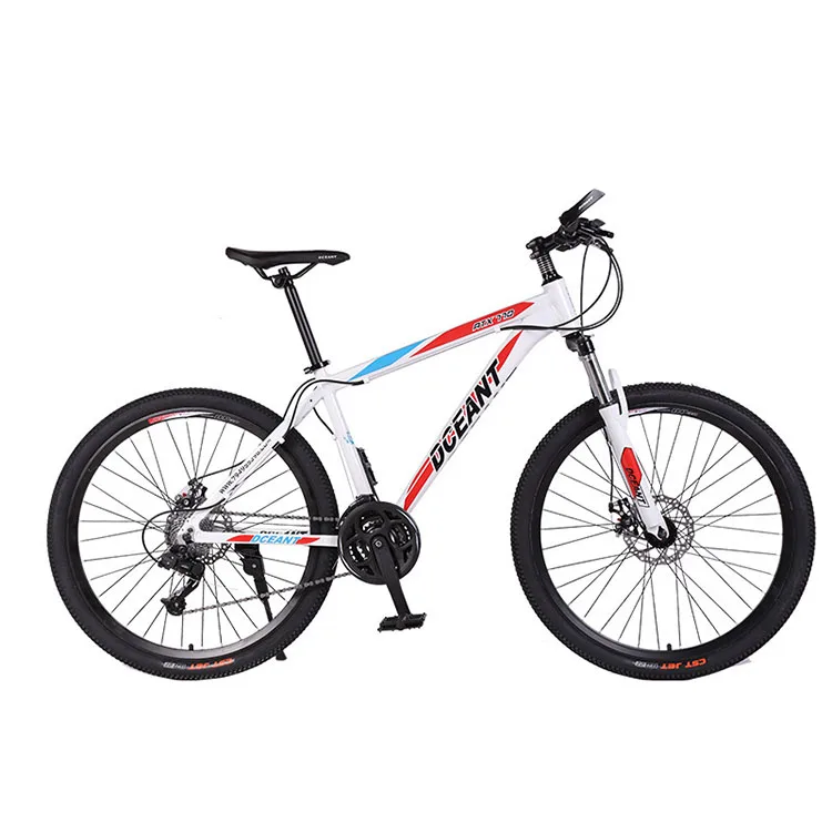 

Hot Sale Double Disc Brake Outdoor Bicycle High-carbon Steel Mountain Bike, Black, red, blue, green