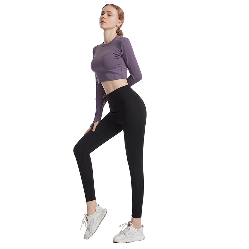 

Factory Wholesale Gym Cloth Running Tracksuits Long Sleeve Shirts Women Fitness Two Piece Workout Set, Black+green/black+pink
