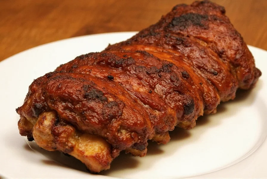 Glazed ribs under oven broiler