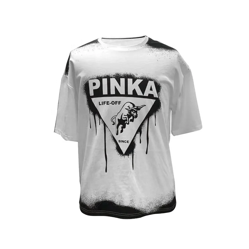 

Men's t shirt high street short sleeves crew neck over sized graphic t shirt