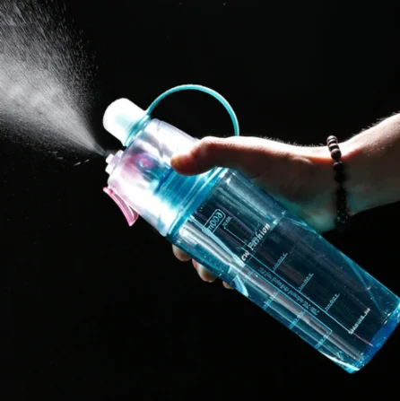 

400/600ml Sports Portable Spray Sucking Drinking Plastic Water Bottles