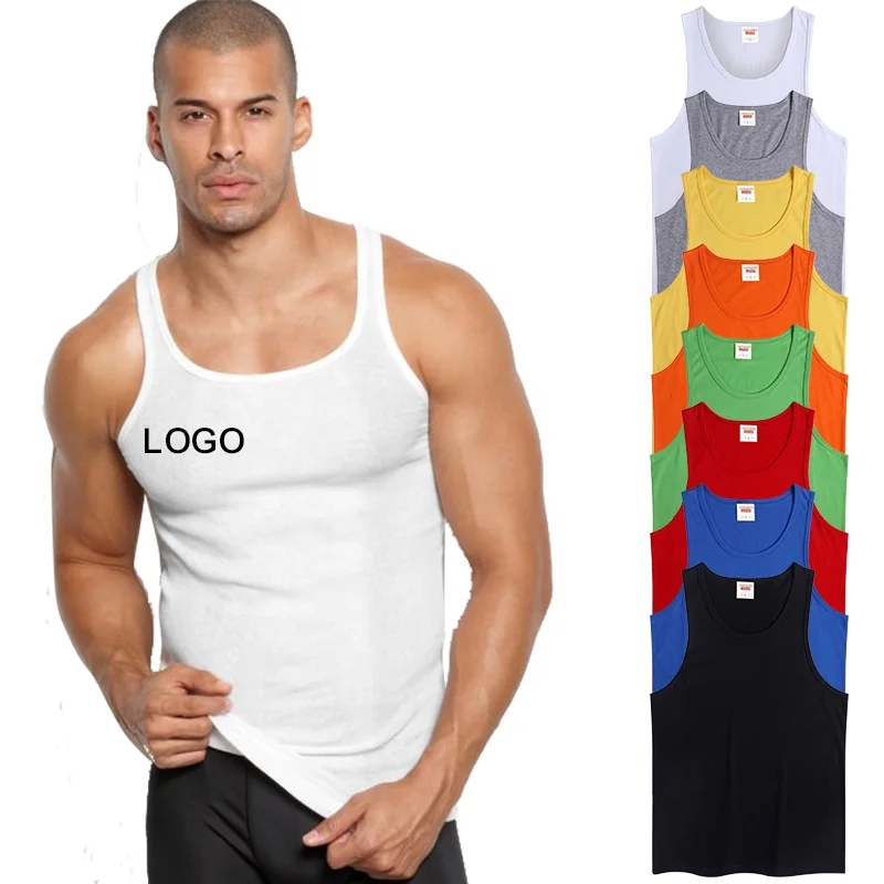 

Wholesale Custom Cotton Mens Stringer Gym Wear Vest Workout Muscle Bodybuilding Fitness Men's Tank Tops