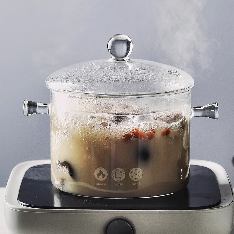 

2021 Hot Dale Borosilicate Heat Resistant Pyrex Clear Glass Cooking Pot