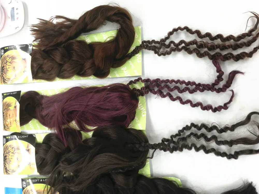 
synthetic braids,soft and light hot water set easy braiding 82