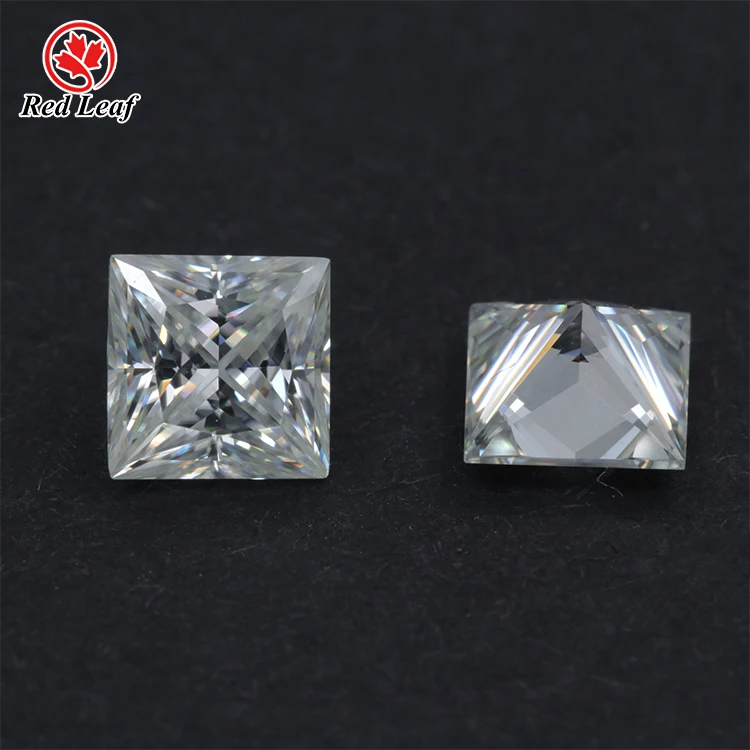 

Redleaf moissanite square D-VVS1 princess cut stone GRA certified white moissanite diamond